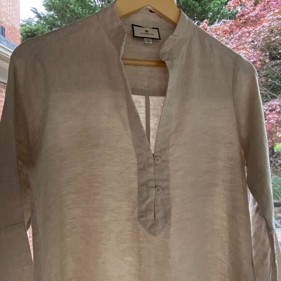 Tuckernuck Natural Linen Tatum Dress Tunic - POCKETS! Bell Sleeves - Picture 9 of 16